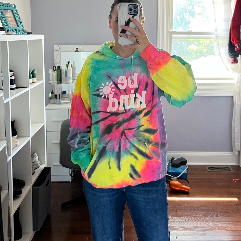 Colorful Tie-Dye 'Be Kind' Hoodie